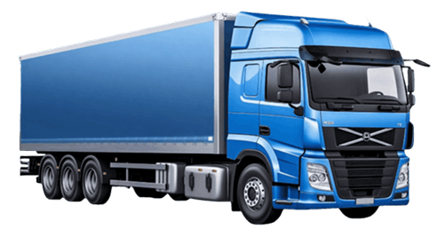 Blue freight truck representing TruKKer procurement logistics