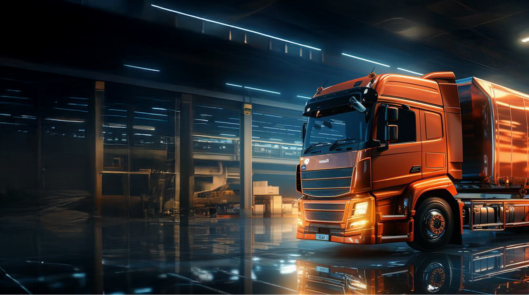 Freight trucks and logistics operations managed through TruKKer shipper platform