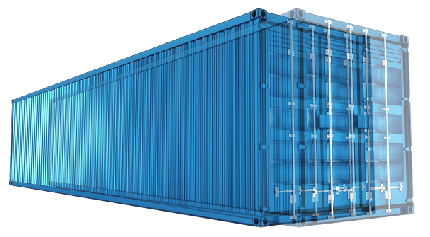 Shipping container representing secure cargo logistics