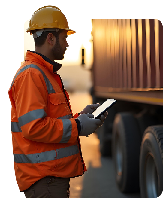 TruKKer Safe mobile app preview showing inspection workflow